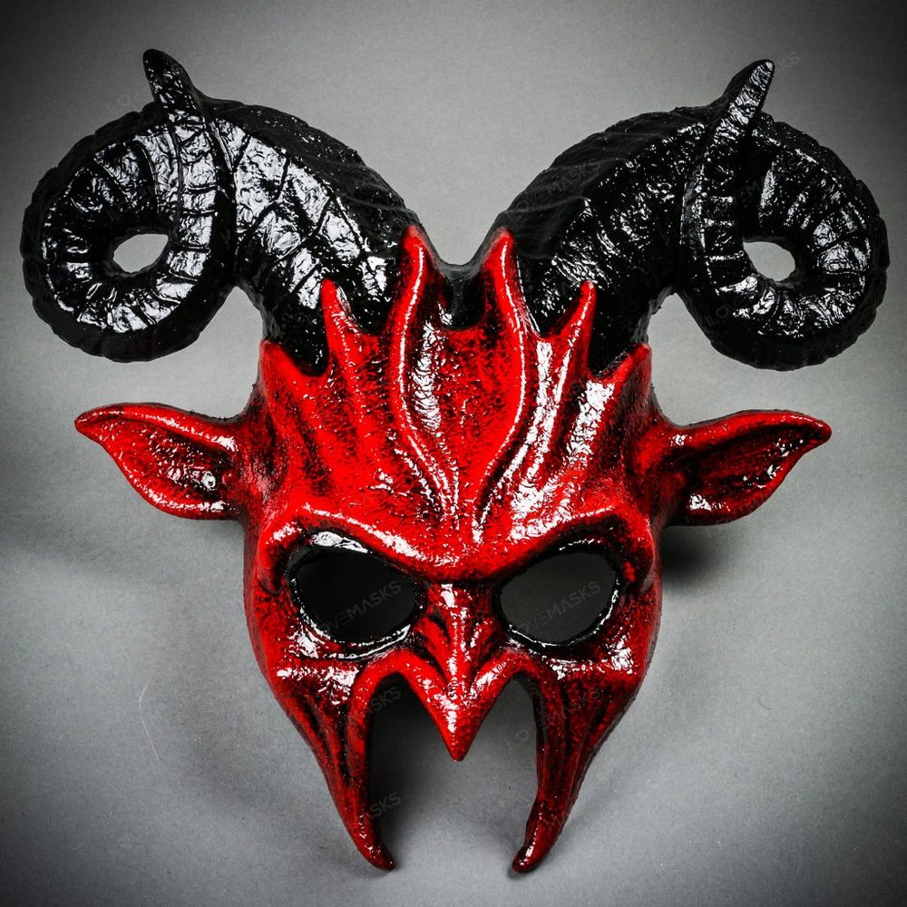 Krampus Ram Demon with Horns Devil Halloween Mask